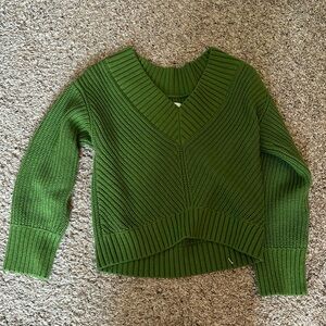 Abercrombie Green V Neck Sweater